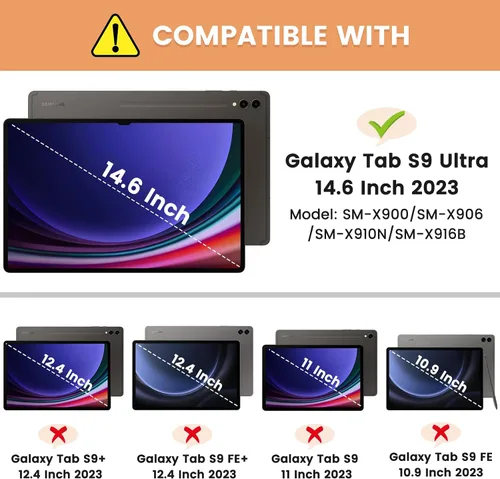 Miniatura 2 de INFILAND Funda para Galaxy Tab S10 Ultra/S9 Ultra/S8 Ultra de 14.6 pulgadas, funda de soporte multiángulo compatible con Samsung Galaxy Tab S10
