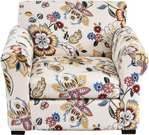 Miniatura 35 de CRFATOP Fundas elásticas para sillón de 2 plazas suaves con diseño floral para perros, fundas elásticas para sillón de 1 plaza, fundas lavables
