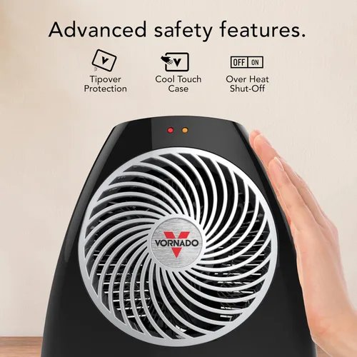 Miniatura 3 de Vornado VH202 (2025) Calentador personal de espacio, características de seguridad avanzadas, 2 ajustes de calor, calefacción directa, configuración