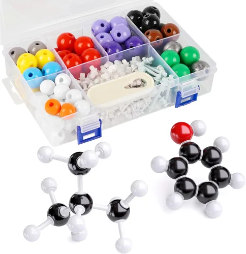 Kit de modelo molecular, 240 piezas de química molecular orgánica, kit de modelo de elemento atómico para lecciones de química, kit de construcción