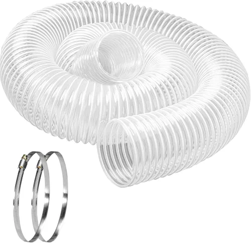 Miniatura 14 de Manguera de recolección de polvo de PVC de servicio pesado de 2-1/2 pulgadas x 5 pies, resistente a perforaciones, manguera flexible de humos de PVC