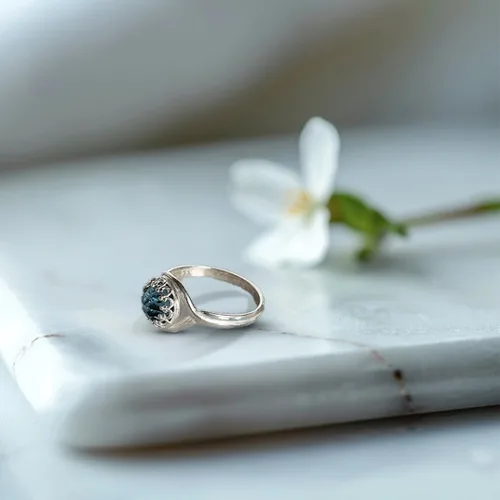 Miniatura 2 de 2 piezas de anillos de plata de ley 925 – ajuste de bisel redondo de 0.315 in tamaño 5 – suministros de fabricación – espacios en blanco perfectos