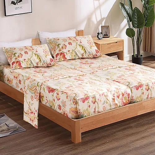 Miniatura 15 de QSH Juego de sábanas tamaño King con estampado floral - Estampado botánico de flores verdes, pájaros y mariposas, ropa de cama de algodón egipcio