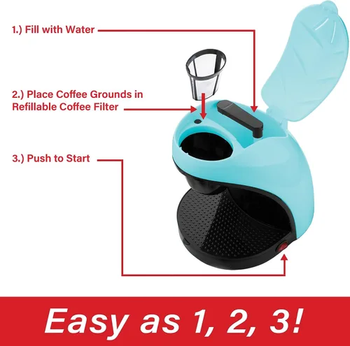 Miniatura 3 de Brentwood TS-112BL Cafetera de una sola porción con taza (azul)