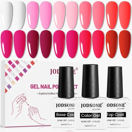Miniatura 10 de JODSONE - Juego de 100 esmaltes de uñas de gel (5 ml cada uno) con capa base que no se limpia, capa de base que se borra y capa superior mate
