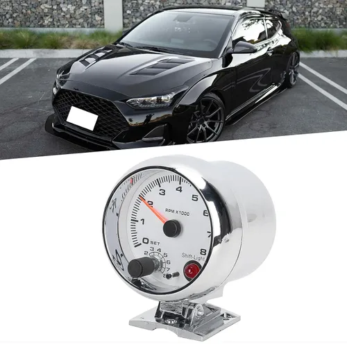 Miniatura 3 de Tacómetro de coche de 3.75 pulgadas, 0-8000 RPM, 7 luces de fondo de color, medidor de tacómetro, para vehículos de gasolina de 4/6/8 cilindros y 12