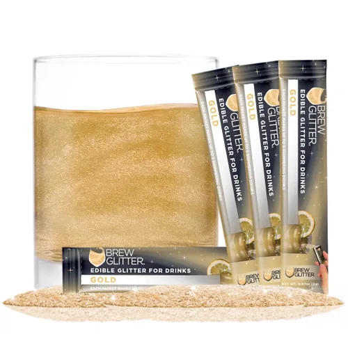 Miniatura 38 de Brew Glitter - Purpurina comestible para bebidas, cócteles, cerveza, adornar bebidas Certificado Kosher y Halal 100% comestible y de grado Azul