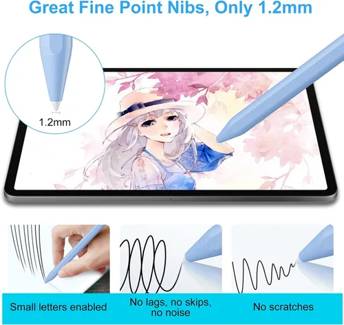 Miniatura 4 de Lápiz digital para iPad (2024-2018) con carga rápida y rechazo de palma, lápiz activo FOJOJO para iPad Pro 11/13 M4, iPad Air 11/13 M2, iPad Pro Azul