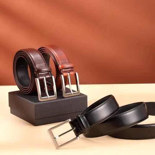 Miniatura 5 de XOUXOU Cinturones de Cuero Casuales para Hombre de Jeans Cinturón Clásico de Trabajo de Negocios de Vestir con Hebilla de Punta para Hombres