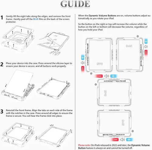 Miniatura 9 de SEYMAC stock Funda protectora para iPad Air de 11 pulgadas M3 2025/M2 2024 (Air 7ª/6ª generación), funda resistente con protector de pantalla