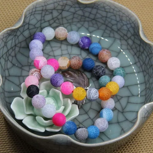 Miniatura 4 de Angelstones Pulsera elástica con cuentas semipreciosas naturales genuinas de 0.394 in, unisex