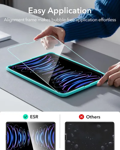 Miniatura 3 de ESR Paquete de 2 protectores de pantalla para iPad Air de 5ª/4ª generación (2022/2020), iPad Pro de 11 pulgadas (2022/2021/2020/2018), película
