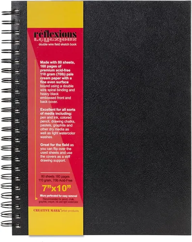 Miniatura 6 de Creative Mark Cuaderno de bocetos de campo encuadernado en espiral de doble alambre (paquete de 24-4 x 6 pulgadas), diario de cuero sintético