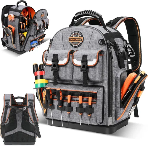 Miniatura 12 de Mochila Bolsa de herramientas - Mochila de herramientas LOKASS Organizador de herramientas resistente, mochila de herramientas HVAC resistente al