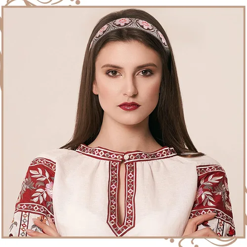 Miniatura 4 de Geosar Paquete de 9 diademas bordadas bohemias para mujer, bohemia, floral, hechas a mano, anchas, estilo étnico, estilo étnico, turbante