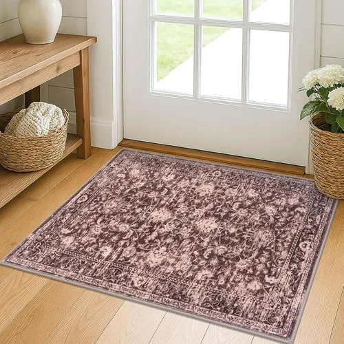 Miniatura 97 de KILOCOCO Alfombra de pasillo de cocina de 2 x 6 pies, estampado floral, vintage, lavable, antideslizante, para pasillos, lavandería, alfombras