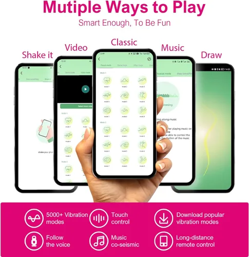 Miniatura 4 de Pink Fun - Vibrador con control remoto para el punto G, con Bluetooth de larga distancia, recargable, para adultos, más de 10 vibraciones para rosa