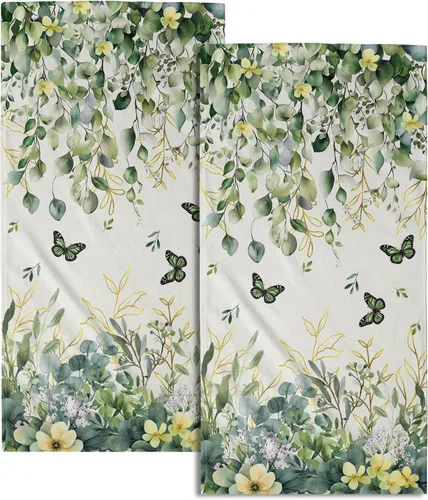 Miniatura 37 de Giwawa Toallas de mano en blanco y negro – Juego de 2 toallas de baño decorativas para baño, cocina, gimnasio, 14 x 28 pulgadas