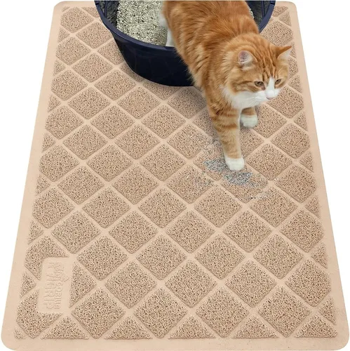 Miniatura 54 de Gorilla Grip - Tapete para atrapar la arena del arenero de gatos, 100% impermeable, fácil de limpiar, respaldo texturizado, suelos más limpios, se