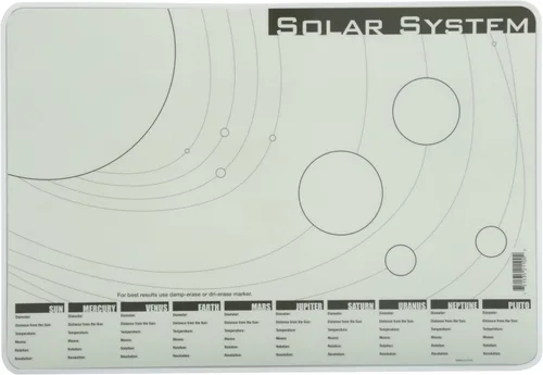 Miniatura 2 de Painless Learning Mantel individual con sistema solar, negro, amarillo, blanco, 1 unidad (paquete de 1)