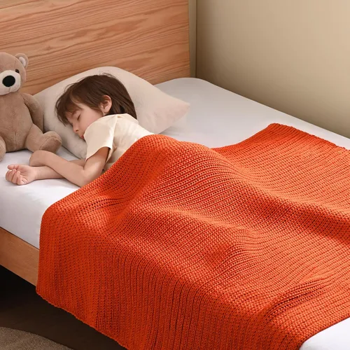Miniatura 25 de Guohaoi Almohadilla de regazo con peso de punto (beige 20 x 30 pulgadas, 2 libras) sin cuentas, manta con peso refrescante para niños para siesta