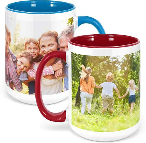 Miniatura 20 de Taza de café con foto personalizada, 11 onzas, color negro, con imagen envolvente, texto, taza de cerámica personalizada con imagen, taza