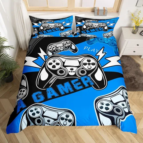 Miniatura 22 de Erosebridal Juego de funda de edredón para niños, niñas, niños y adolescentes, juego de ropa de cama de videojuegos, tamaño individual, funda