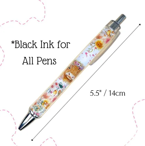 Miniatura 3 de YJ PREMIUMS Juego de 6 Bolígrafos de Vaca Highland Bolígrafos con Estampado de Vaca Kawaii Lindos Suministros Accesorios Artículos de Papelería