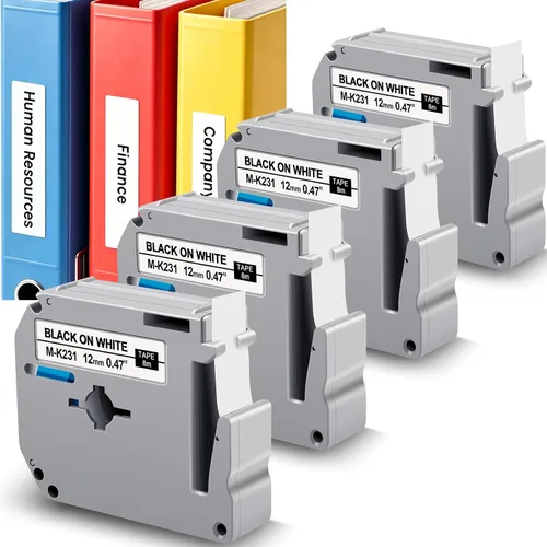 Miniatura 12 de M-K131 PT-95 - Cinta de etiquetas transparente compatible con Brother P Touch M, cinta transparente de 0.472 in, 0.47 pulgadas, M-K131s M131 MK131