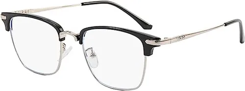 Gafas de media montura para miope, lentes retro de metal para hombres y mujeres
