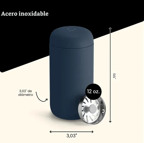 Miniatura 5 de Fellow Taza de viaje Carter Move de 12 onzas, taza de café de viaje de acero inoxidable aislada al vacío, vaso de café con interior de cerámica