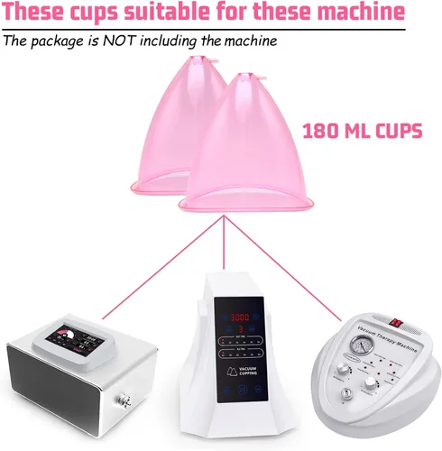 Miniatura 5 de ZILAMPU Copas de vacío para glúteos de 6.1 fl oz, accesorios para máquina de ventosas de terapia de vacío XL, ventosas de 8.26 pulgadas de diámetro