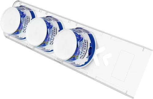 SOPHICO Organizador para Refrigerador, 4 Deslizadores de Capacidad para Refrigerador, Soporte para Yogur con Cintas Adhesivas para Yogur Griego y