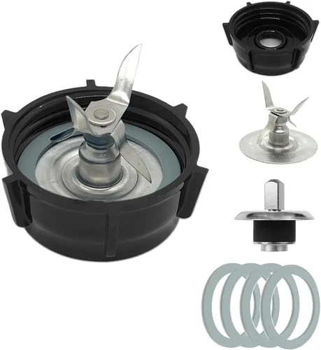 para kit de piezas de repuesto de licuadora Oster - Cuchilla trituradora de hielo con tapa de base de jarra, perno de acoplamiento con anillo