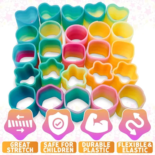 Miniatura 3 de Juego de 25 juguetes sensoriales de primavera para ansiedad, recuerdos de fiesta de primavera arcoíris con reconocimiento de color y forma, mini