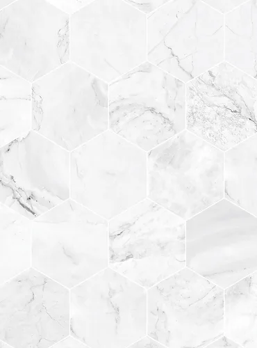 Miniatura 4 de Simple Shapes Papel tapiz pequeño de mármol hexagonal, despegar y pegar (una sola hoja, 2 x 9 pies, blanco)