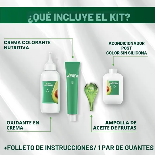 Miniatura 8 de Garnier Color de Cabello Nutrisse Crema Nutritiva, 10 Negro (Regaliz) Tinte Permanente para el Cabello, 1 Unidad (El Empaque Puede Variar)
