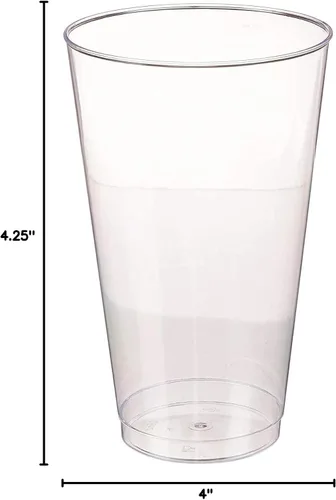 Miniatura 5 de Oojami Vasos de plástico duro de 12 onzas, paquete de 50 vasos desechables transparentes para fiestas, duraderos y reutilizables para bodas