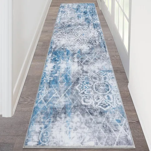 Miniatura 72 de HEBE Alfombra Pasillo 2'x10' Lavable Vintage Desgastada Alfombras de Área Antideslizante Alfombra de Lavandería Boho Alfombras de Piso para Pasillos