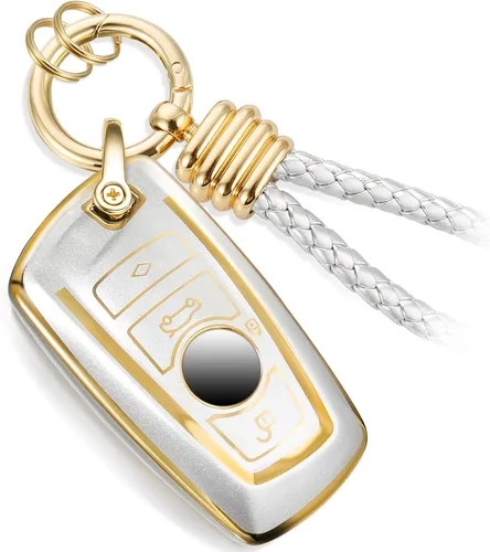 Miniatura 44 de Funda para Llavero Mercedes con Llavero de Cuerda Trenzada de Metal, Funda de Llave Suave Mejorada para Carcasa de Llavero Remoto Inteligente Sin