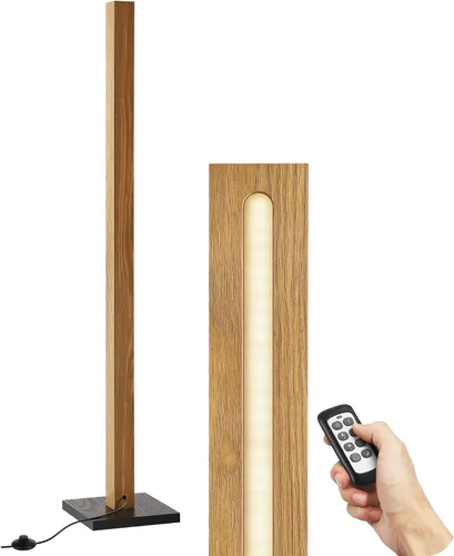 Miniatura 9 de EDISHINE Lámpara de pie de esquina de madera LED, lámpara de pie moderna regulable con control remoto, lámparas de pie minimalistas para sala