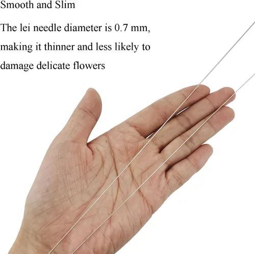 Miniatura 39 de 10 agujas Lei para fabricación de Leis, aguja de costura de ojos grandes de 4.7 pulgadas para manualidades, aguja larga de Lei para hacer flores