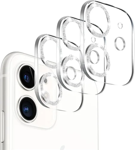Miniatura 38 de Paquete de 3. Protector de lente de cámara Dengduoduo para iPhone 11 y iPhone 12 Mini, Glitter Bling Sparkle Ultra HD, vidrio templado, dureza 9H