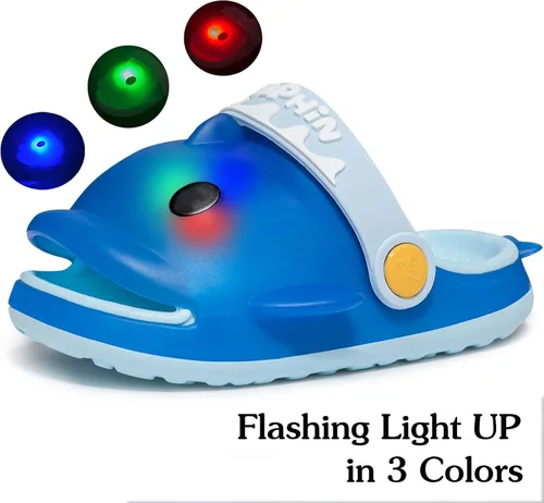 Miniatura 2 de LCKSDP Kids Girls Boys Cute Dophin Slides Sandals With Flash Light Up