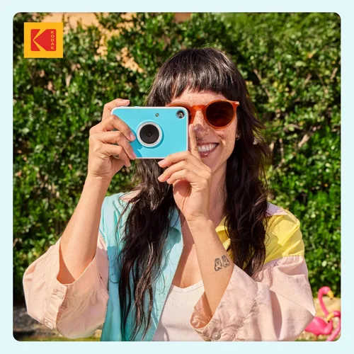 Miniatura 8 de Kodak Printomatic+ Paquete de inicio de cámara digital de impresión instantánea + funda de transporte + papel fotográfico Zink con parte trasera Azul
