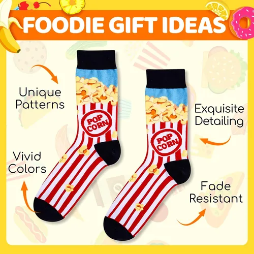 Miniatura 19 de Zmart Funny Gifts for Men - Pineapple Avocado Socks for Teens, Popcorn Sushi Sauce Socks