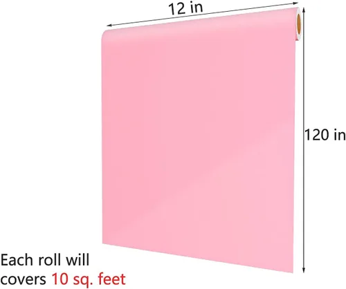 Miniatura 7 de Decotalk Papel tapiz de 12 x 120 pulgadas, tipo despegar y pegar, rosa, adhesivo, para dormitorio, armario o estantes de niñas, autoadhesivo, mate