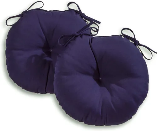 Miniatura 6 de South Pine Porch Cojín redondo para silla bistró de 15 pulgadas para exteriores (juego de 2), Aloha Black Floral