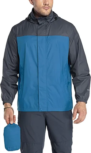 Miniatura 64 de 33,000ft - Chaqueta de lluvia impermeable y plegable para hombre, ligera, con capucha, cortavientos ideal para golf o ciclismo