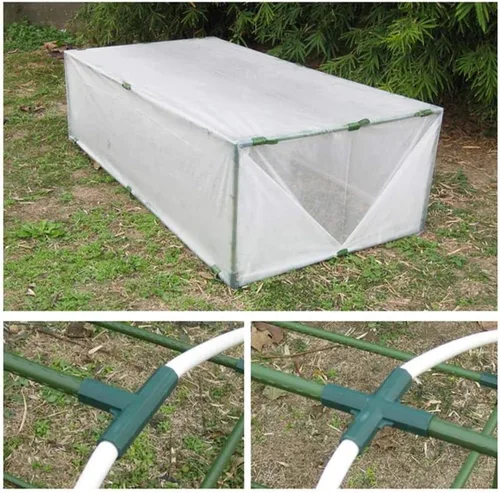 Miniatura 4 de 10 conectores de marco de invernadero de 0.43/0.630 in, montaje de PVC para edificios de 3 vías y 4 vías, conector de tubo de esquina de soporte
